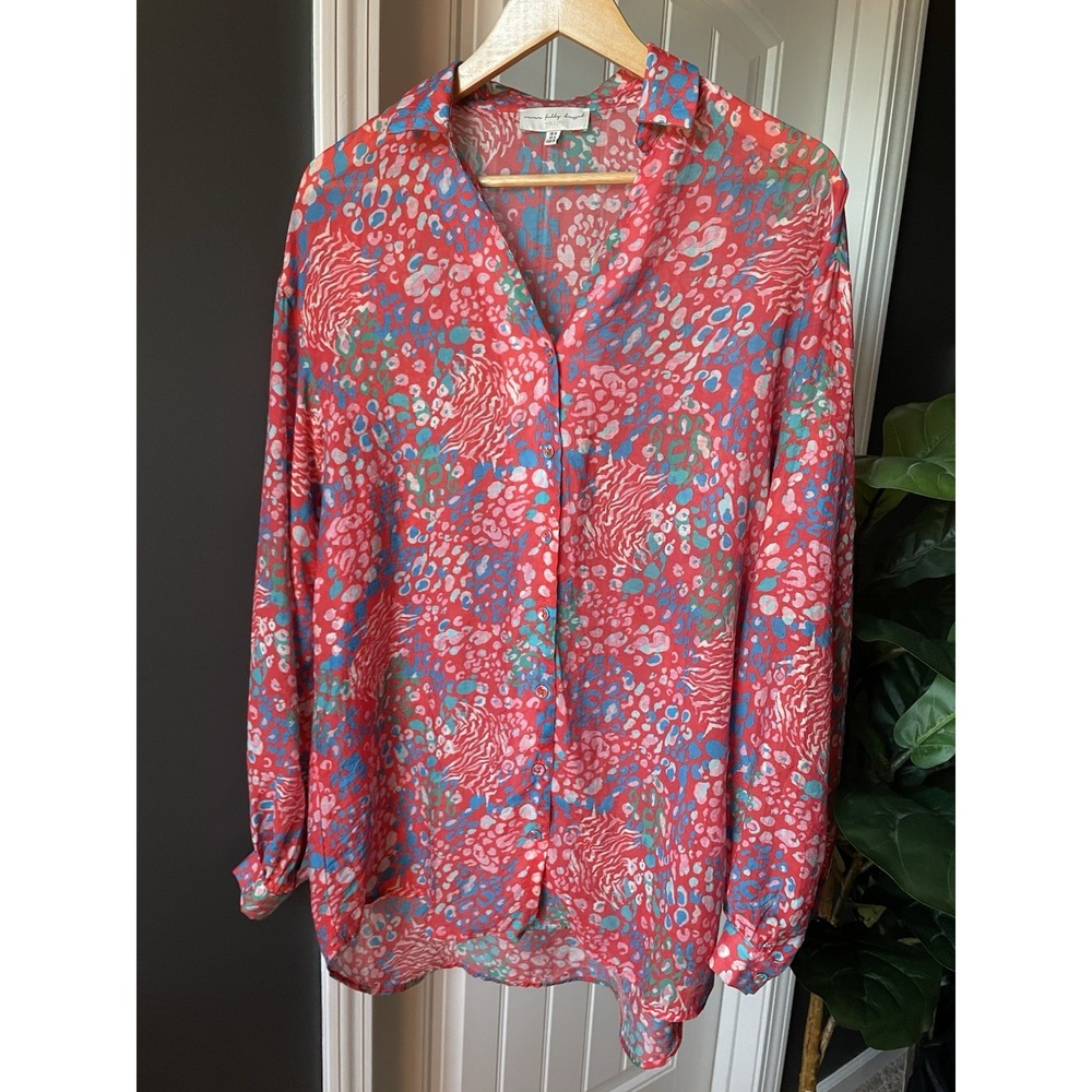 Never Fully Dressed Blouse Animal Print Lyocell Long Sleeve UK 8 US 4